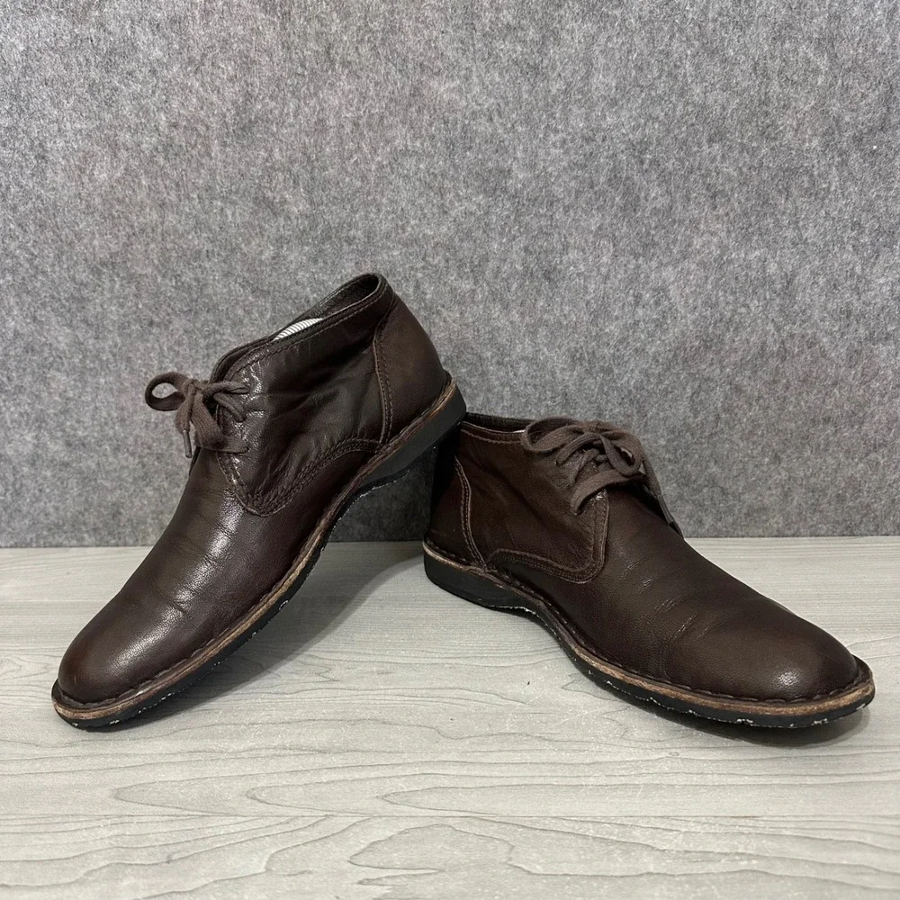 John Varvatos Chukka‎ Boots Mens 9 Brown Hipster Leather Lace Up F505K4B Q68B